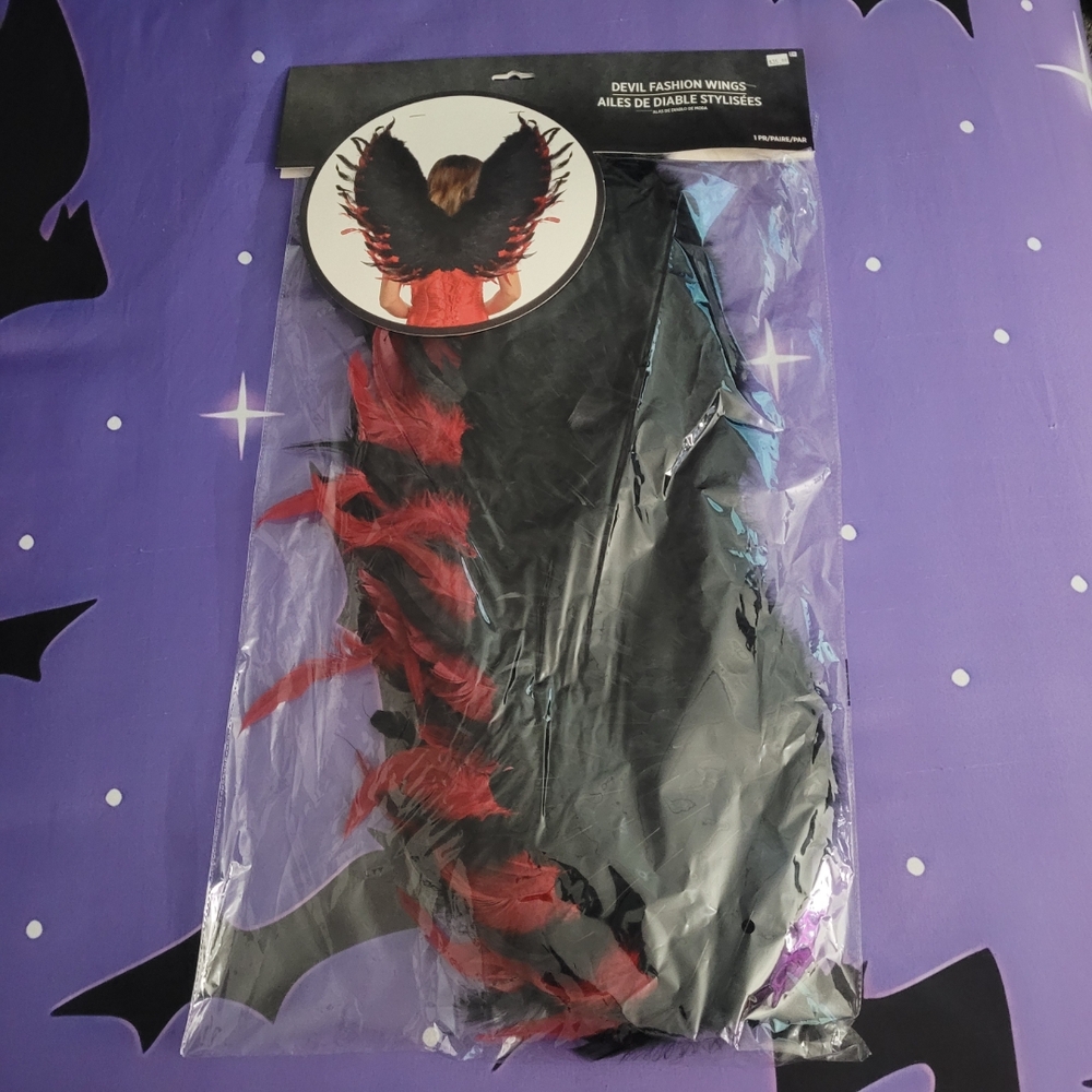 Devil Fashion Wings Costume for Kids - Black and Red
